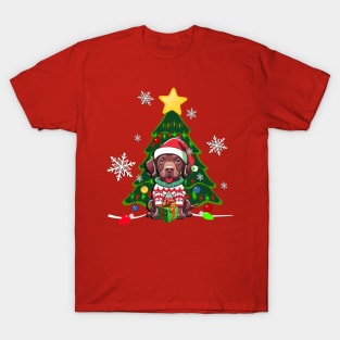 Christmas Dog Lover Cute Chocolate Labrador T-Shirt